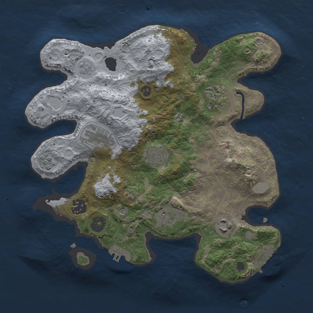 Rust Map: Procedural Map, Size: 3000, Seed: 412262800, 14 Monuments