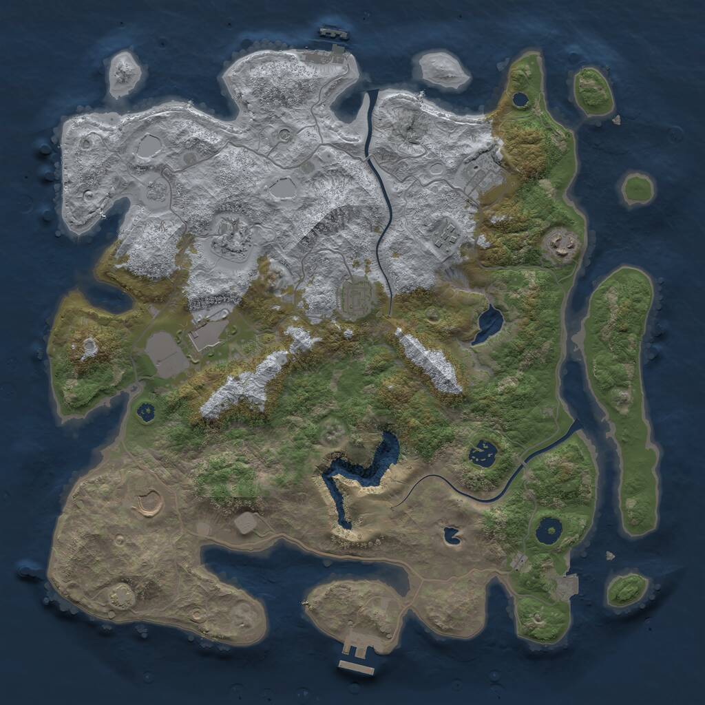 Rust Map: Procedural Map, Size: 4000, Seed: 796273514, 14 Monuments