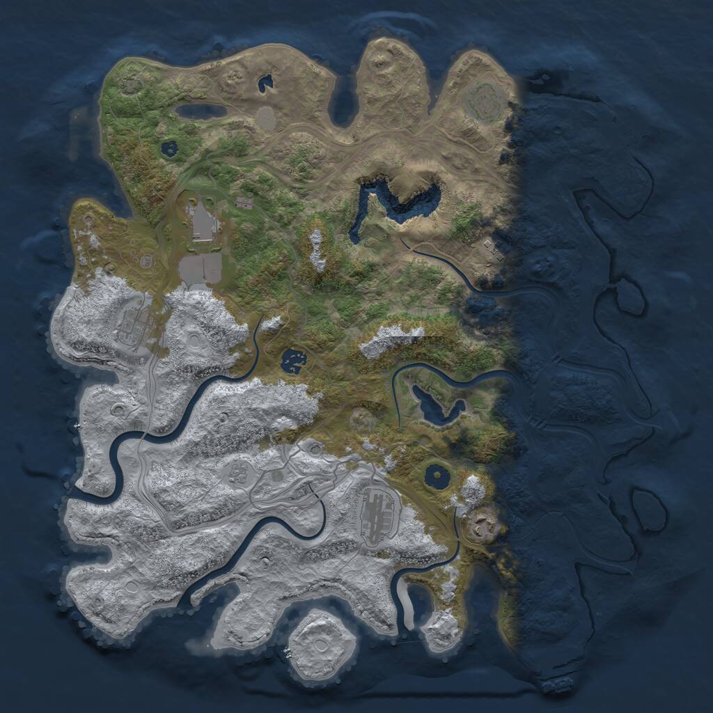 Rust Map: Procedural Map, Size: 4250, Seed: 1024086069, 13 Monuments