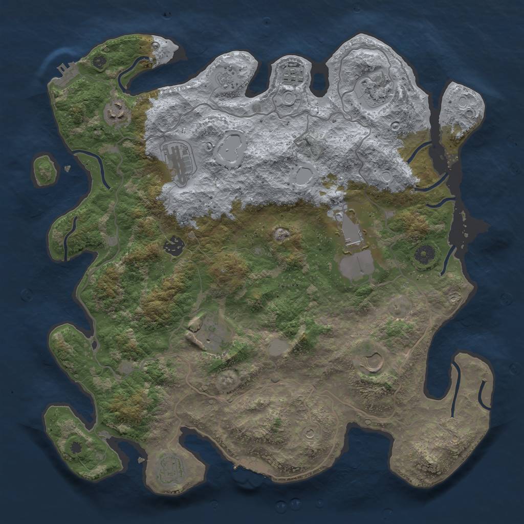 Rust Map: Procedural Map, Size: 4000, Seed: 536, 18 Monuments