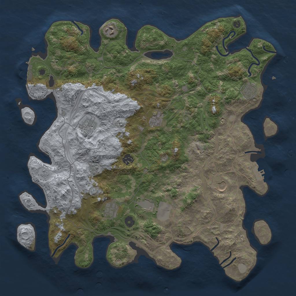Rust Map: Procedural Map, Size: 4250, Seed: 1273569789, 16 Monuments