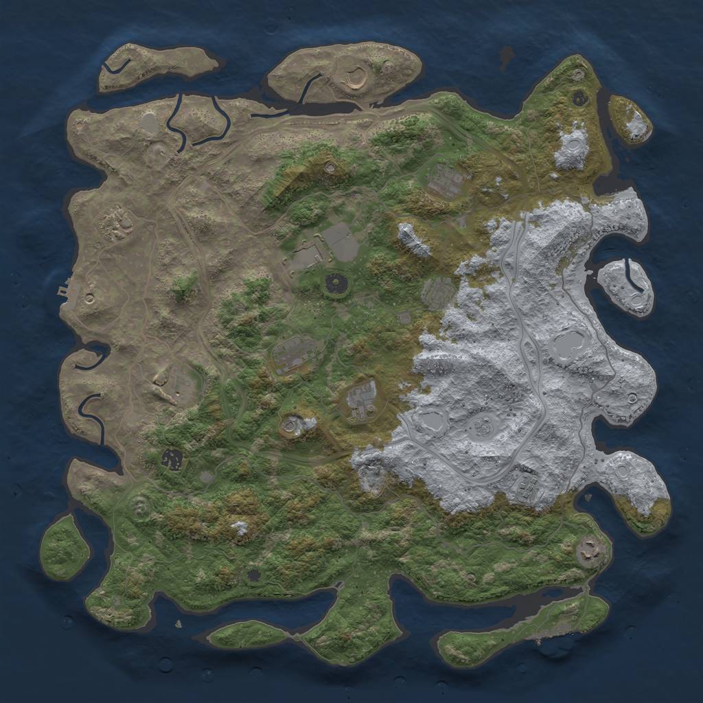Rust Map: Procedural Map, Size: 4800, Seed: 239138043, 20 Monuments