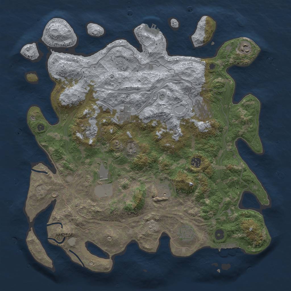 Rust Map: Procedural Map, Size: 4250, Seed: 757900267, 18 Monuments