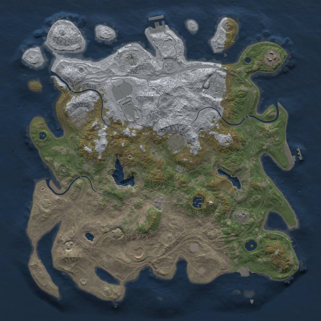 Rust Map: Procedural Map, Size: 4250, Seed: 757900267, 14 Monuments