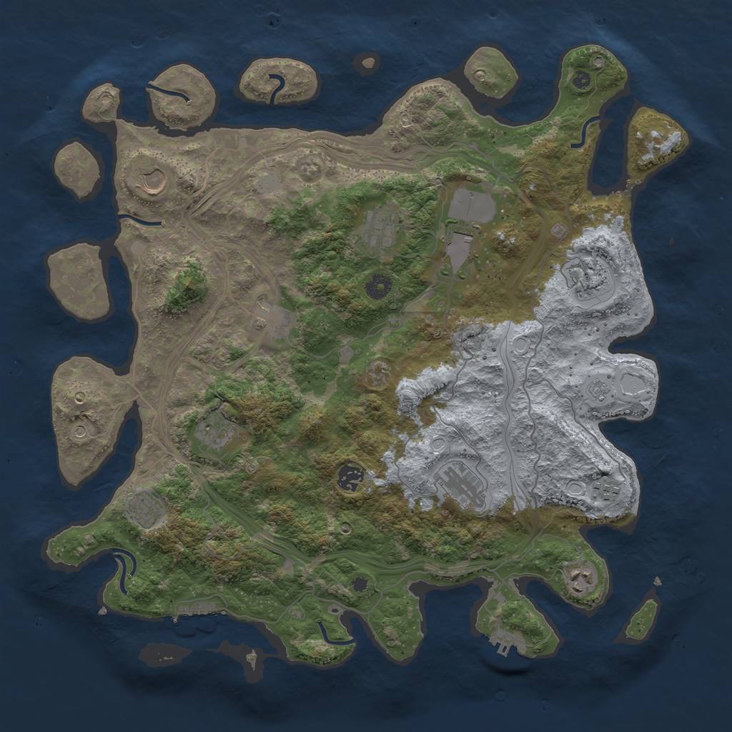 Rust Map: Procedural Map, Size: 4250, Seed: 397387847, 18 Monuments