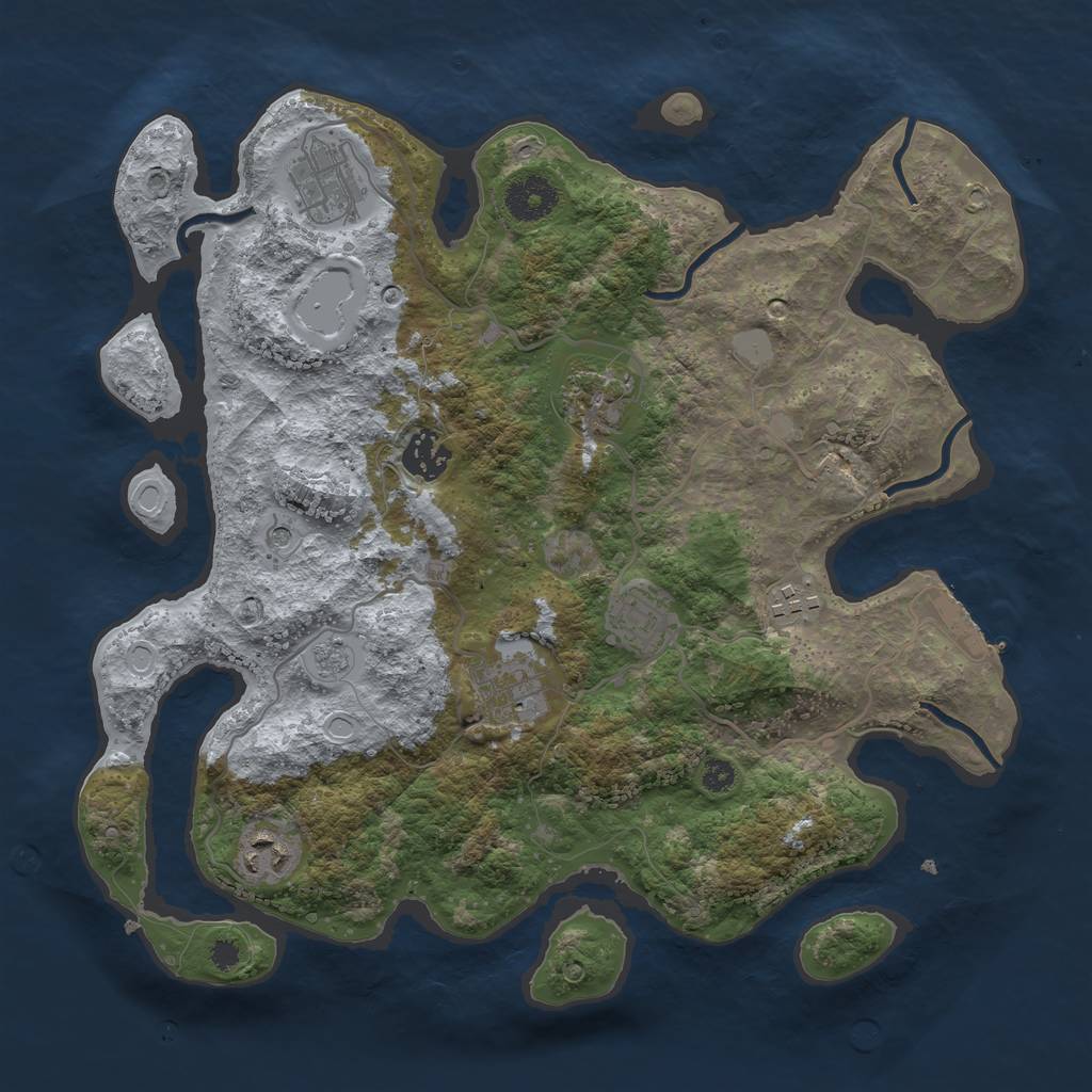 Rust Map: Procedural Map, Size: 3400, Seed: 256, 15 Monuments