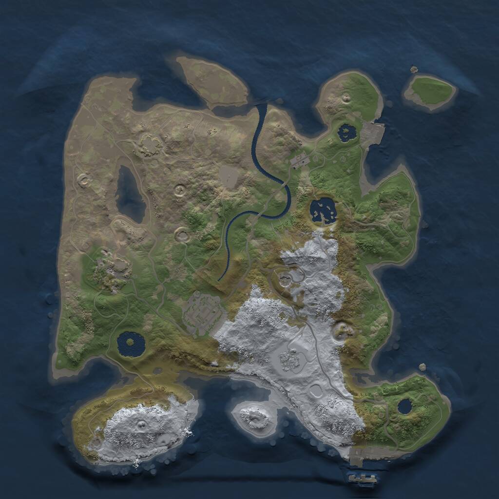 Rust Map: Procedural Map, Size: 2750, Seed: 125447, 8 Monuments