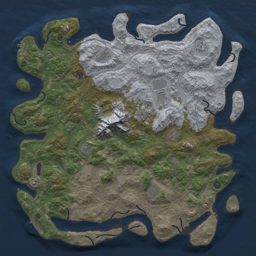 Rust Map: Procedural Map, Size: 5000, Seed: 18523353, 20 Monuments