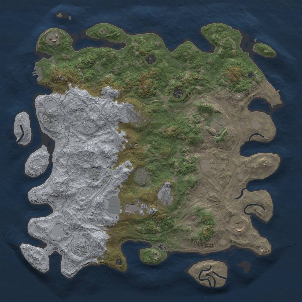 Rust Map: Procedural Map, Size: 4500, Seed: 984070202, 20 Monuments