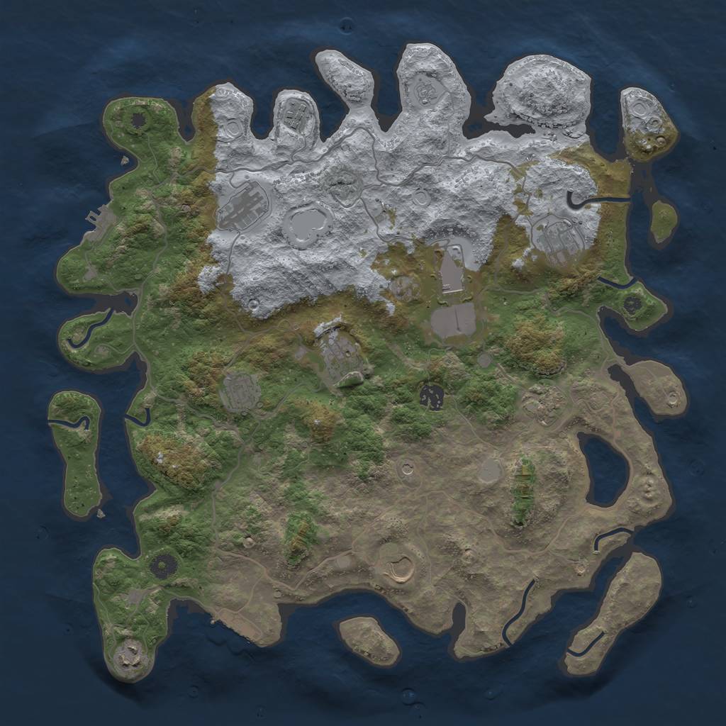 Rust Map: Procedural Map, Size: 4200, Seed: 1515964979, 19 Monuments
