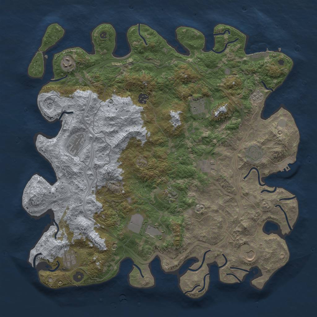Rust Map: Procedural Map, Size: 4500, Seed: 1782230023, 20 Monuments