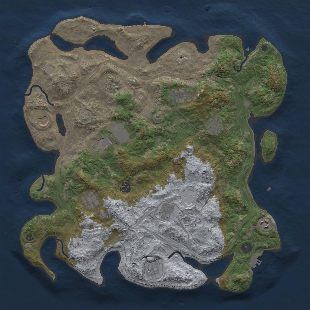 Rust Map: Procedural Map, Size: 4250, Seed: 1707561774, 20 Monuments