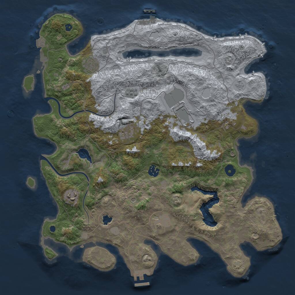 Rust Map: Procedural Map, Size: 4000, Seed: 1635629989, 14 Monuments
