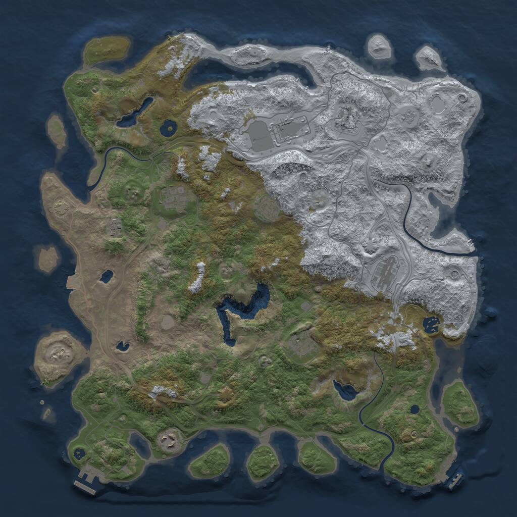 Rust Map: Procedural Map, Size: 4500, Seed: 2109175, 15 Monuments