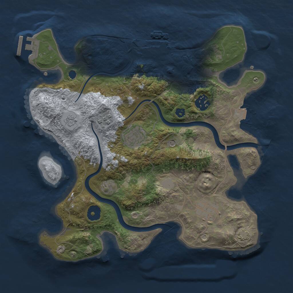 Rust Map: Procedural Map, Size: 3000, Seed: 198802, 10 Monuments