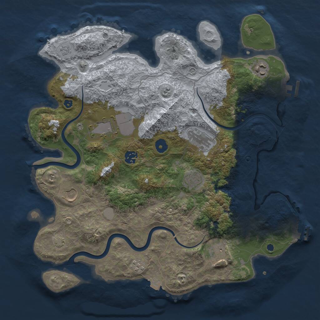 Rust Map: Procedural Map, Size: 3700, Seed: 187448638, 14 Monuments