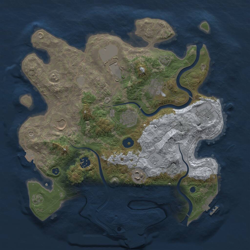 Rust Map: Procedural Map, Size: 3500, Seed: 113511042, 14 Monuments