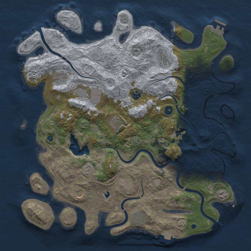 Rust Map: Procedural Map, Size: 4250, Seed: 1882166724, 15 Monuments