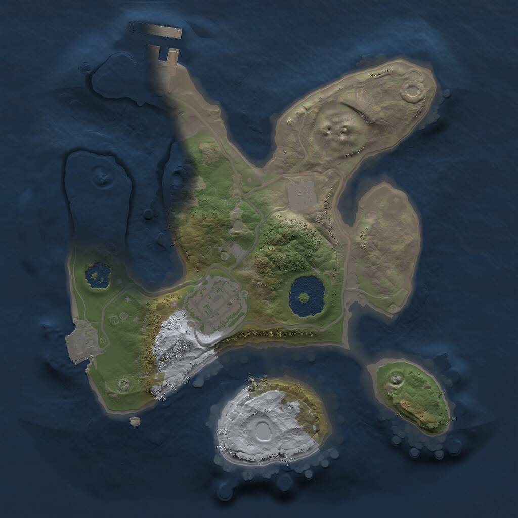 Rust Map: Procedural Map, Size: 2000, Seed: 341048460, 3 Monuments