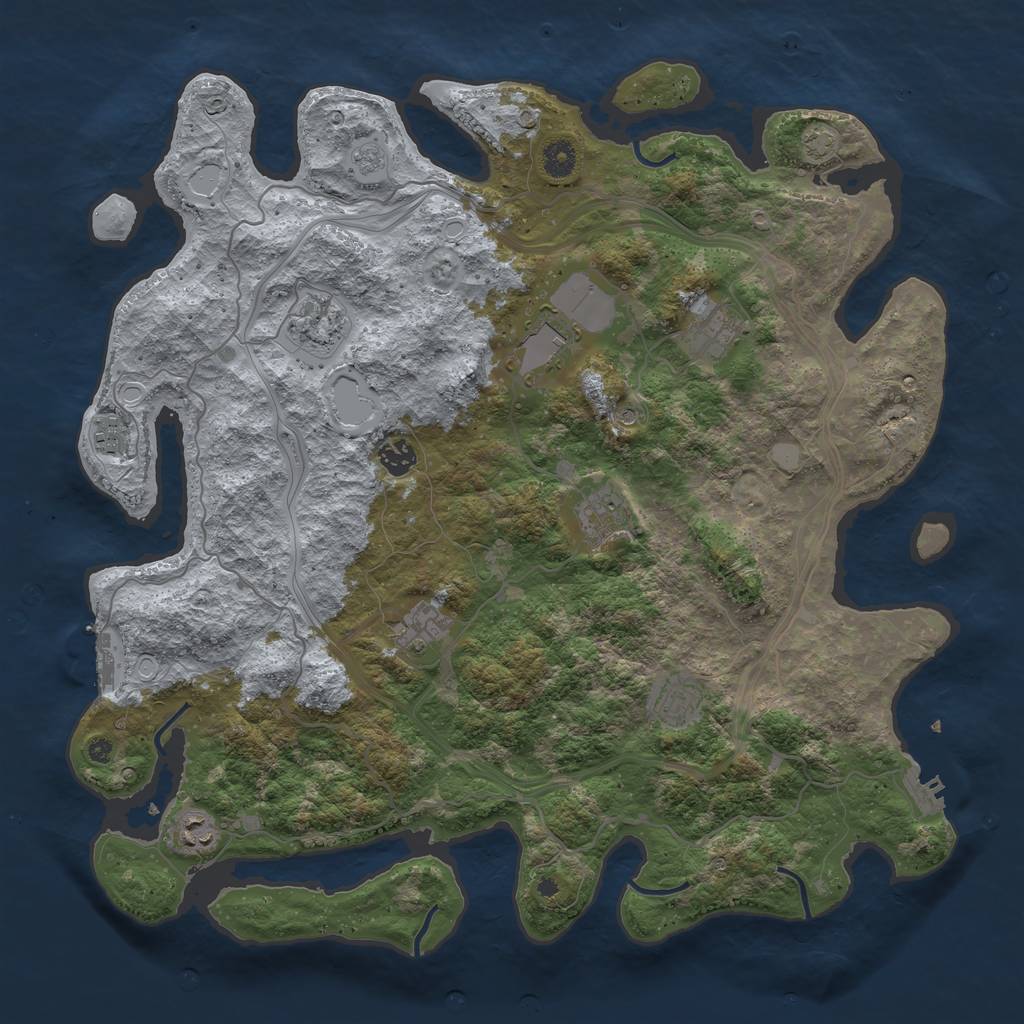 Rust Map: Procedural Map, Size: 4300, Seed: 12578, 17 Monuments