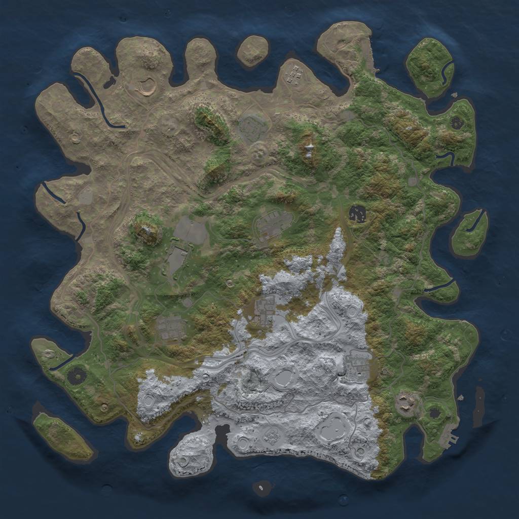 Rust Map: Procedural Map, Size: 4300, Seed: 8975, 17 Monuments