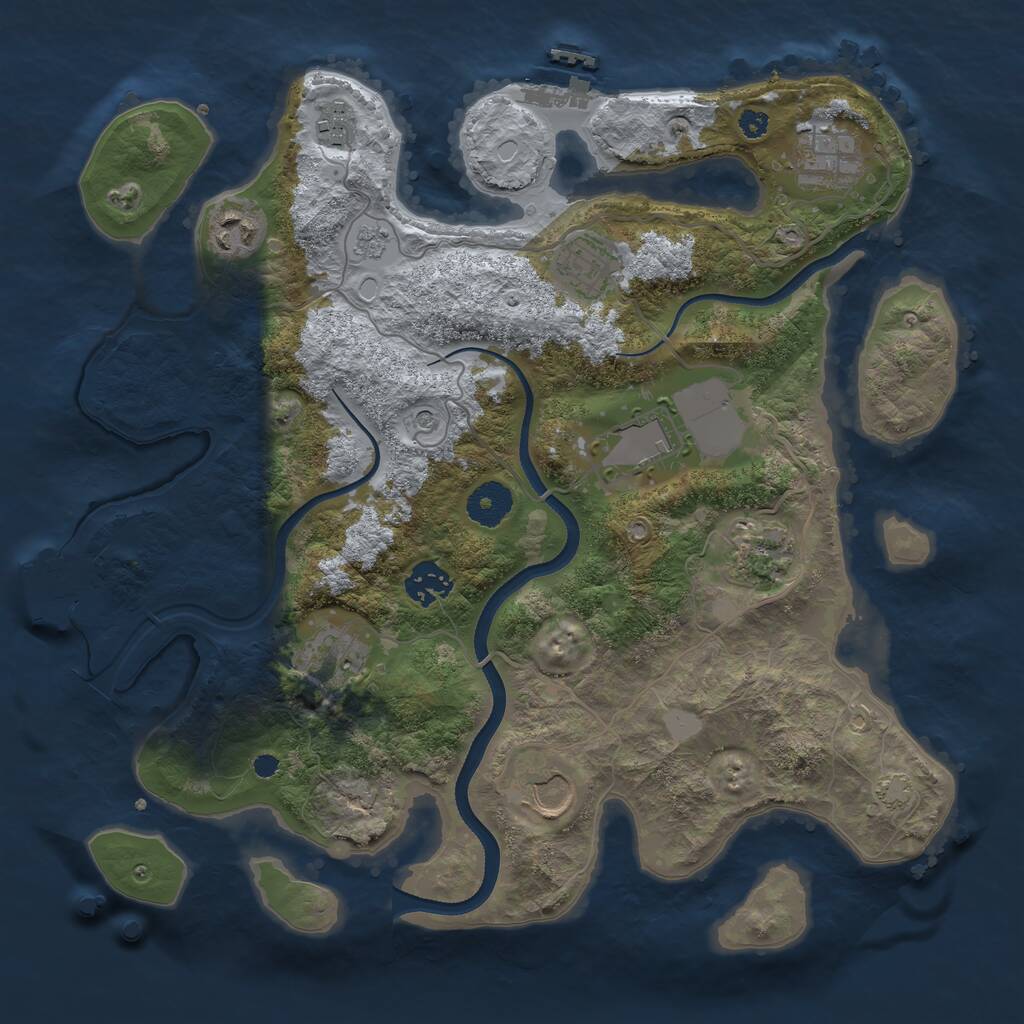 Rust Map: Procedural Map, Size: 3500, Seed: 96169211, 15 Monuments