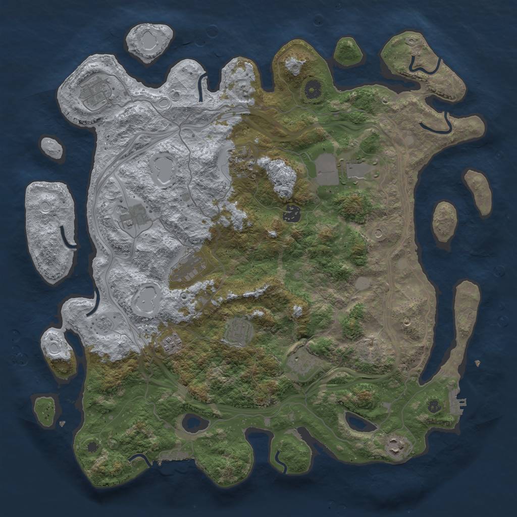 Rust Map: Procedural Map, Size: 4250, Seed: 9984, 17 Monuments
