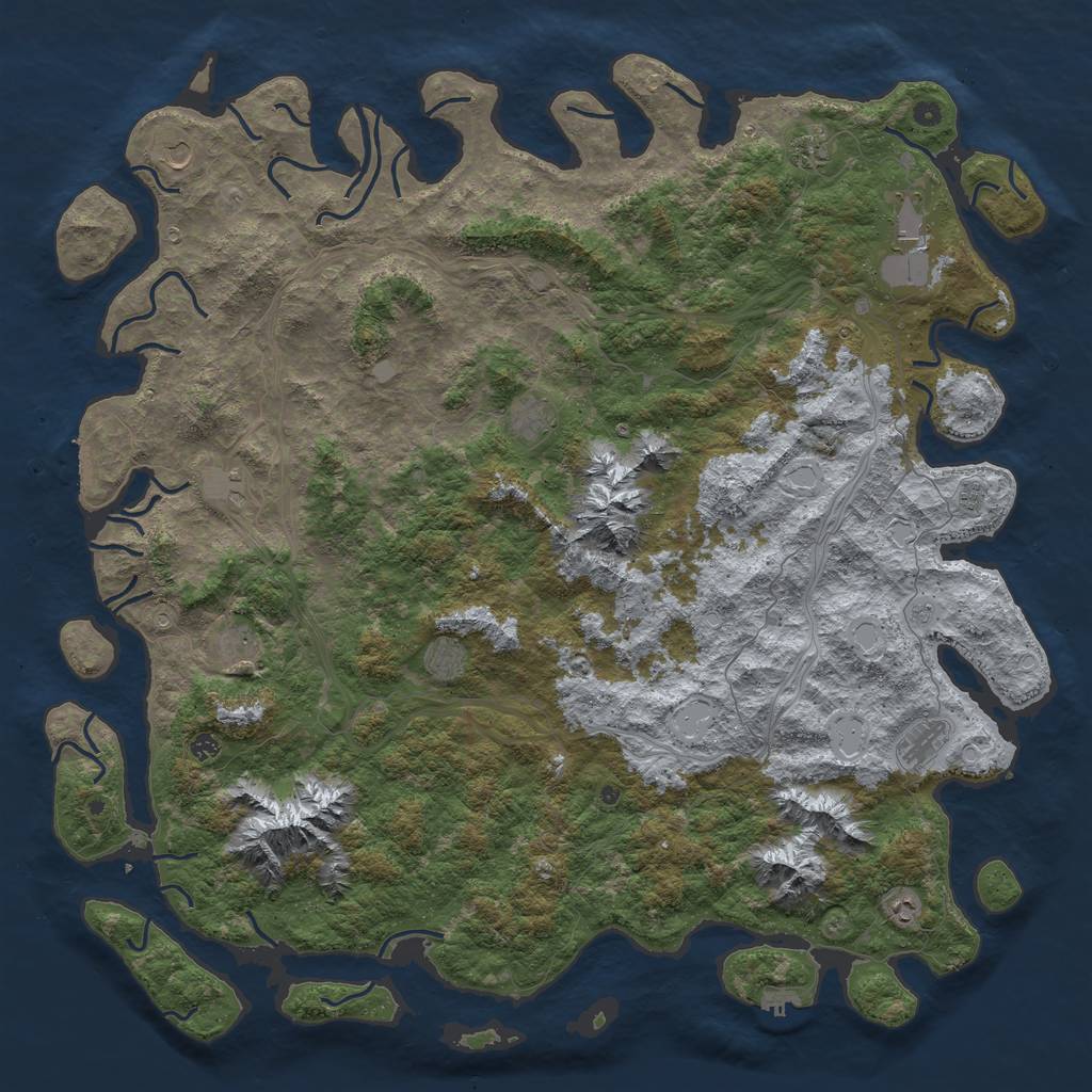 Rust Map: Procedural Map, Size: 6000, Seed: 17467, 18 Monuments