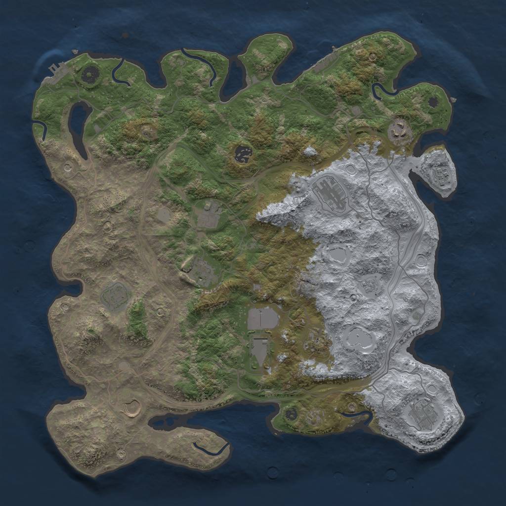 Rust Map: Procedural Map, Size: 4300, Seed: 164359, 18 Monuments