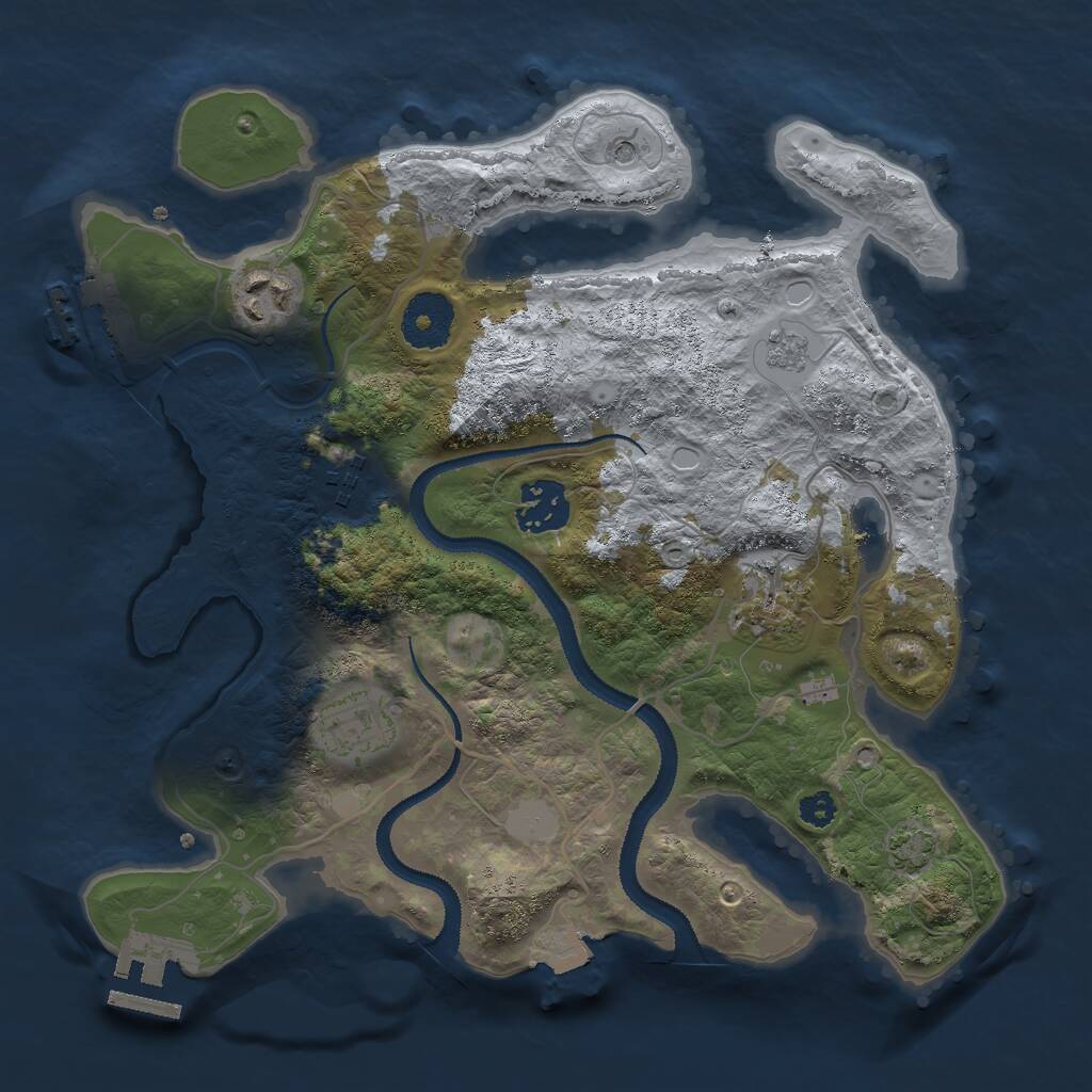 Rust Map: Procedural Map, Size: 3000, Seed: 44154, 11 Monuments
