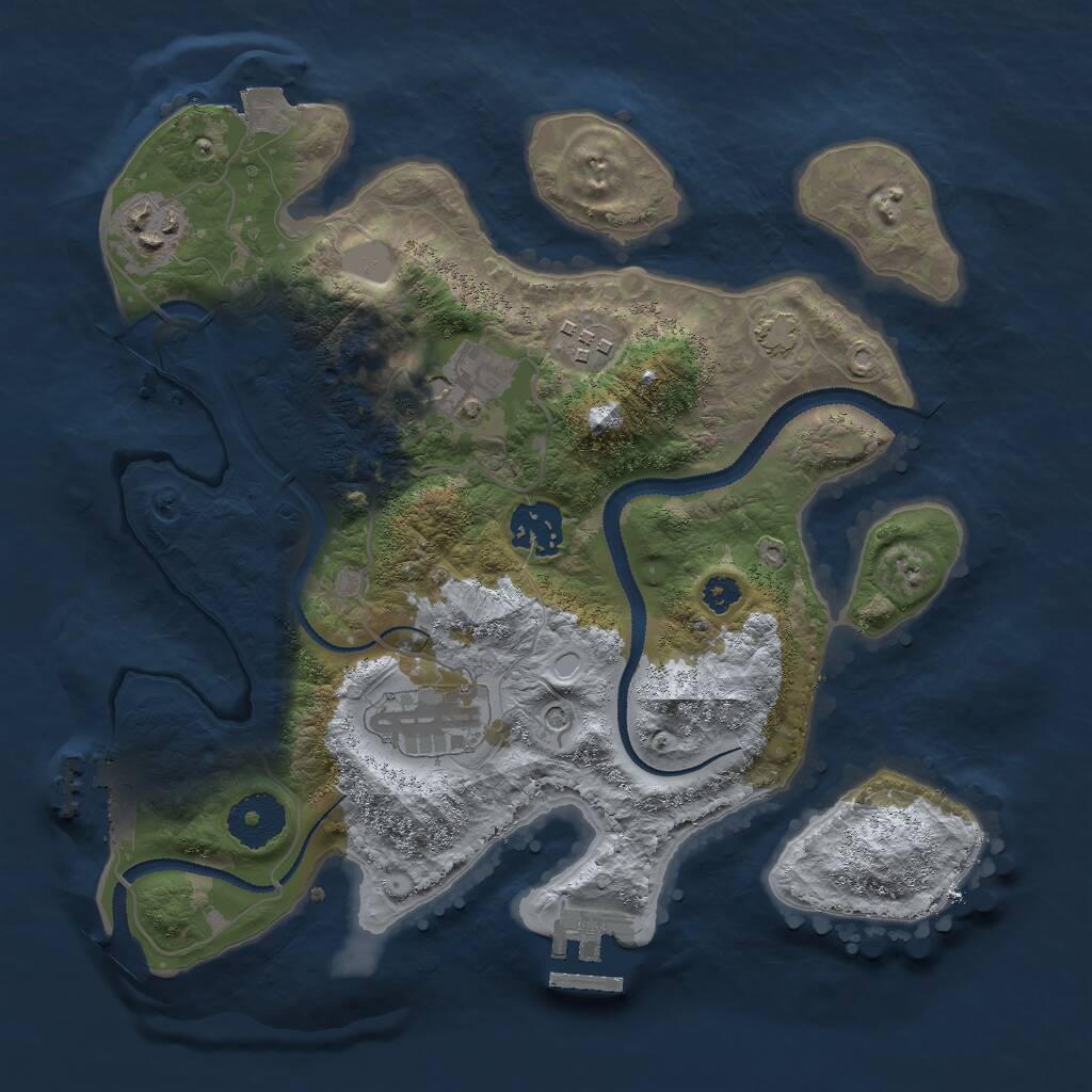 Rust Map: Procedural Map, Size: 3000, Seed: 27201, 10 Monuments
