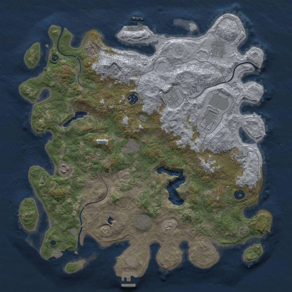 Rust Map: Procedural Map, Size: 4200, Seed: 91563, 15 Monuments