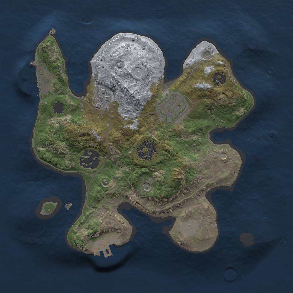 Rust Map: Procedural Map, Size: 2200, Seed: 645253, 11 Monuments