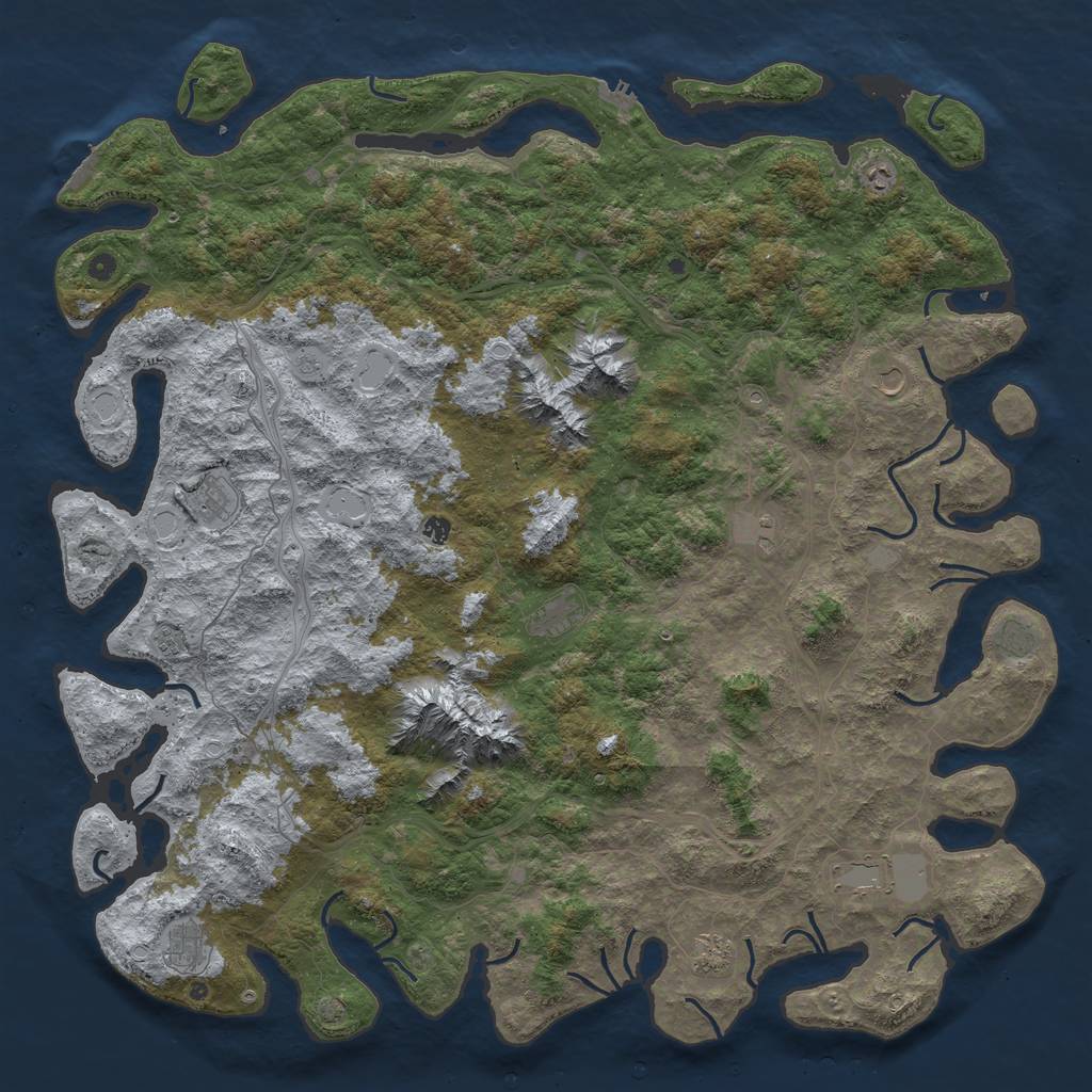 Rust Map: Procedural Map, Size: 6000, Seed: 1790051181, 19 Monuments