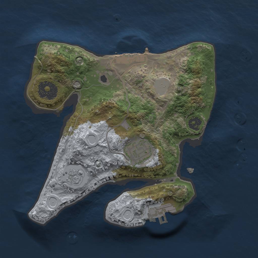 Rust Map: Procedural Map, Size: 2000, Seed: 5320847, 9 Monuments