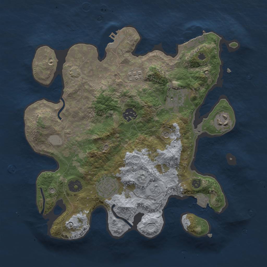 Rust Map: Procedural Map, Size: 3000, Seed: 92958, 13 Monuments