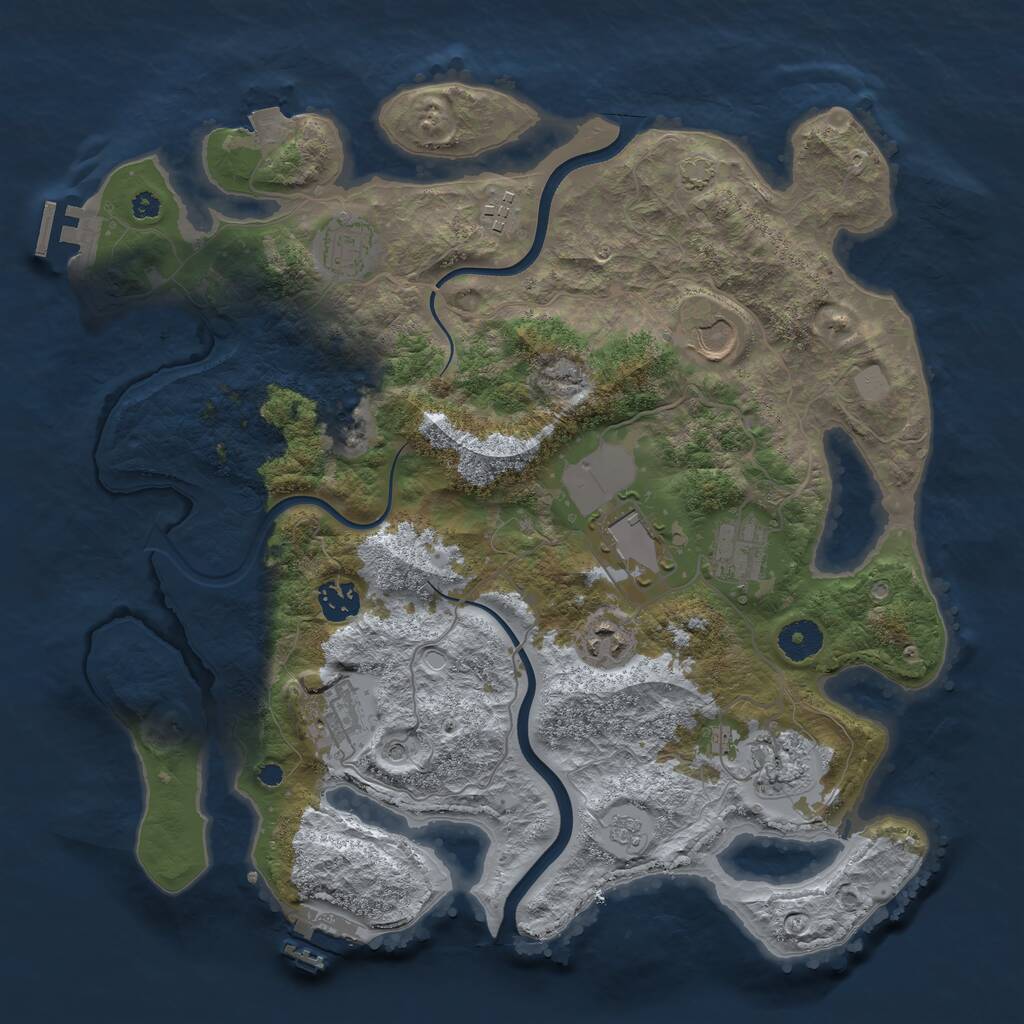 Rust Map: Procedural Map, Size: 3700, Seed: 199590392, 15 Monuments