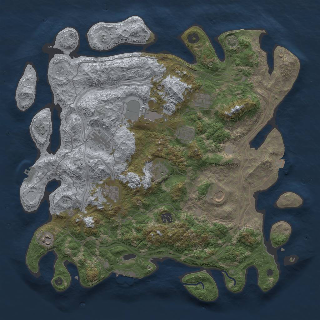 Rust Map: Procedural Map, Size: 4250, Seed: 2085036491, 18 Monuments