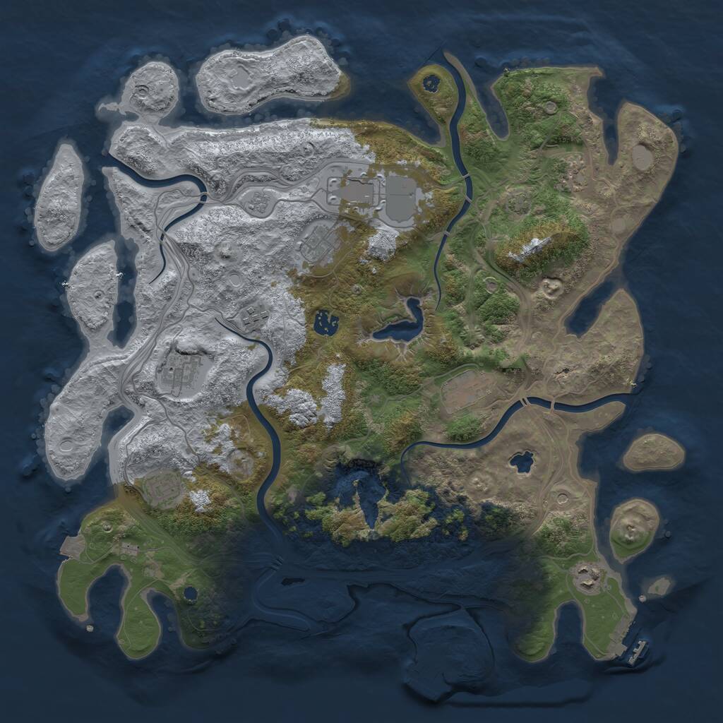 Rust Map: Procedural Map, Size: 4250, Seed: 2085036491, 15 Monuments