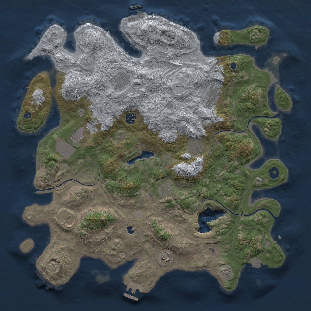 Rust Map: Procedural Map, Size: 4250, Seed: 20058, 15 Monuments