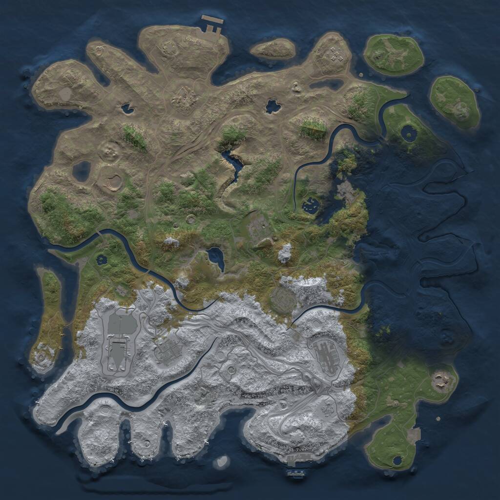 Rust Map: Procedural Map, Size: 4600, Seed: 112677, 17 Monuments