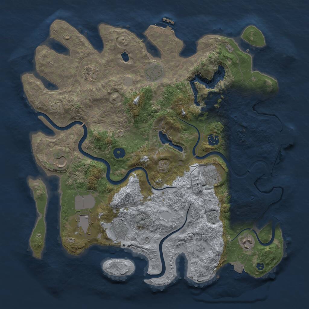 Rust Map: Procedural Map, Size: 4000, Seed: 1040559132, 15 Monuments