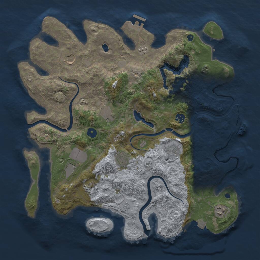 Rust Map: Procedural Map, Size: 4000, Seed: 1040559132, 15 Monuments