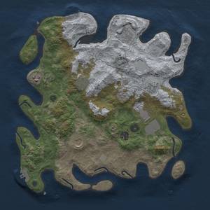 Thumbnail Rust Map: Procedural Map, Size: 3600, Seed: 69, 15 Monuments