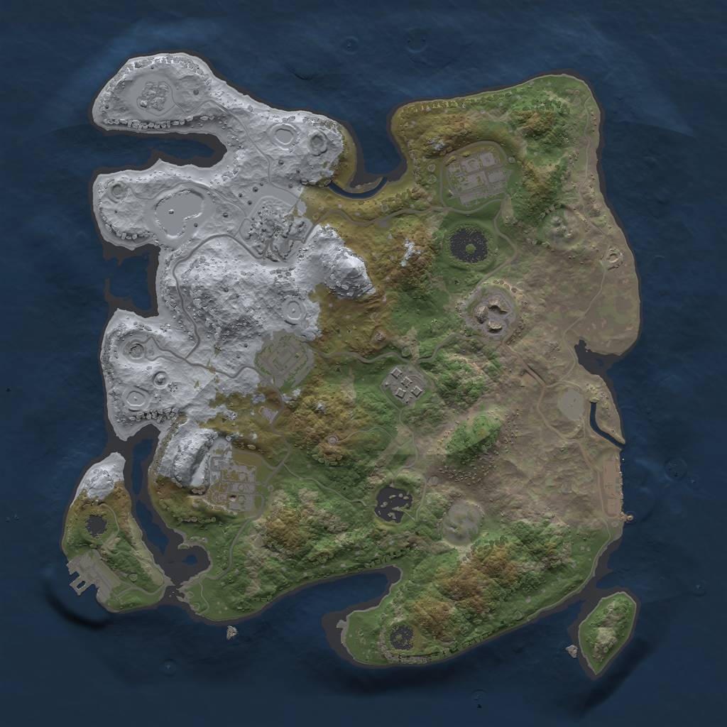 Rust Map: Procedural Map, Size: 3000, Seed: 1329439460, 16 Monuments