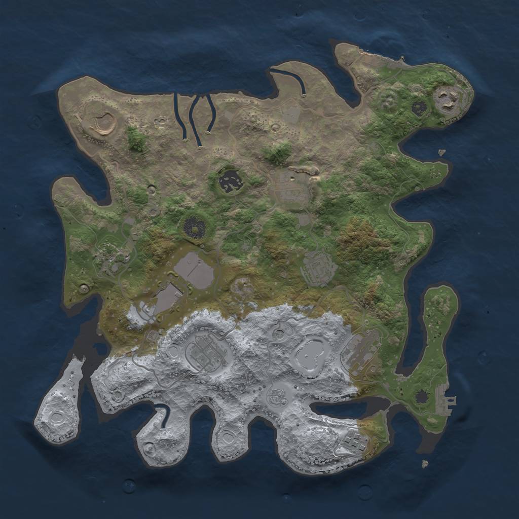 Rust Map: Procedural Map, Size: 3500, Seed: 22064850, 19 Monuments