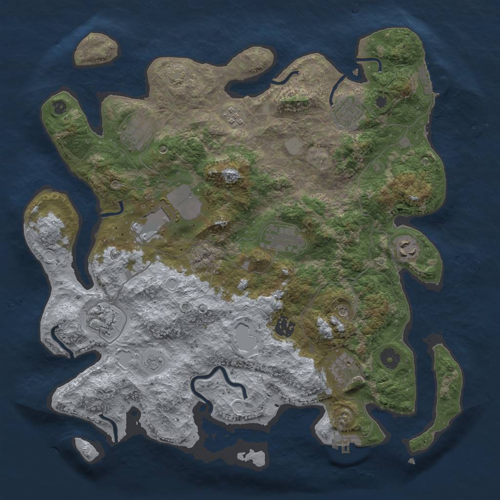 Rust Map: Procedural Map, Size: 3750, Seed: 137110793, 16 Monuments