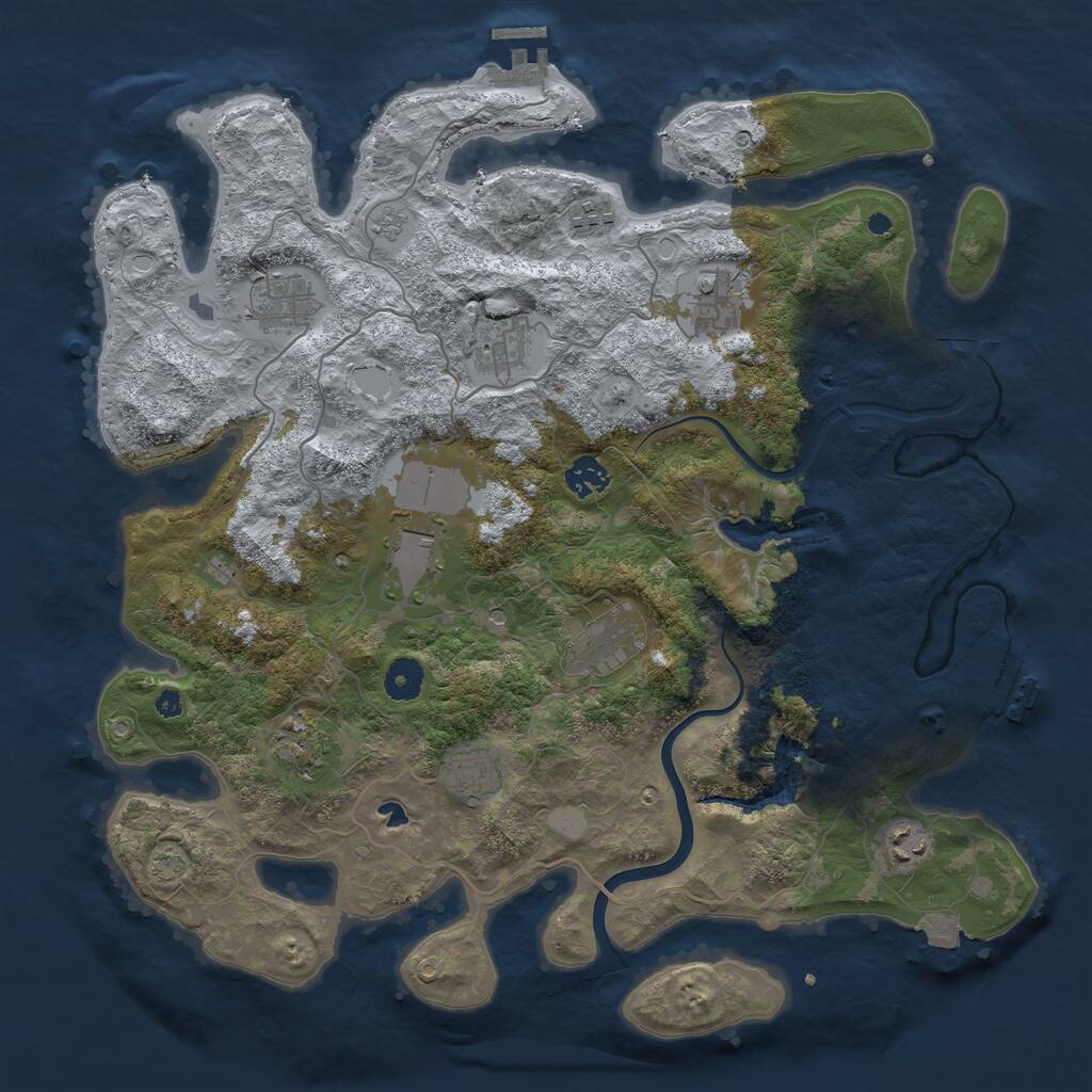 Rust Map: Procedural Map, Size: 4000, Seed: 1272581638, 16 Monuments