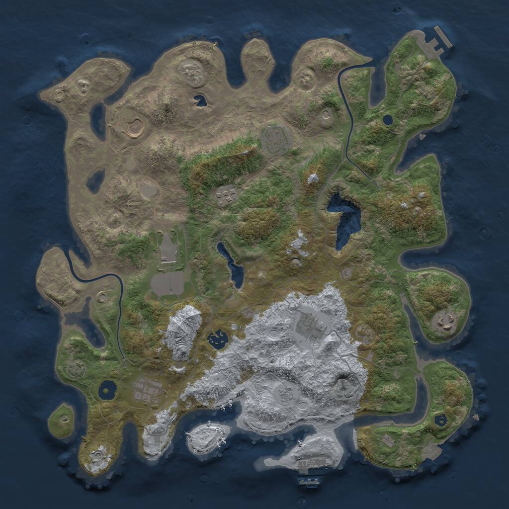 Rust Map: Procedural Map, Size: 4000, Seed: 88590463, 14 Monuments