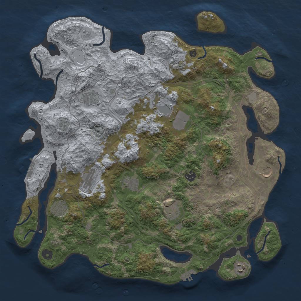 Rust Map: Procedural Map, Size: 4250, Seed: 715572303, 20 Monuments